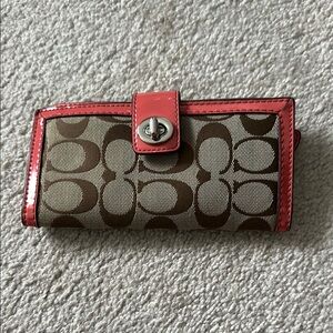 Coach Signature Wallet with Pink Trim